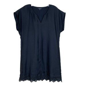 Madewell Womens M Dress Duskway Eyelet Black Short Sleeve Spring Summer Pockets